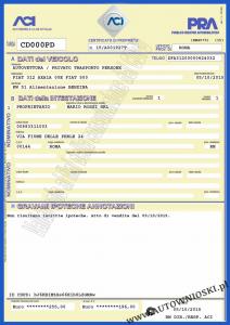 Certificato di Proprieta dei Veicoli - Certyfikat własności
