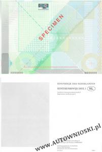 Dowód rejestracyjny - Część 1 - Kentekenbewijs deel 1 (Certificate of registration, Certificat d'immatriculation, Carta di circola)