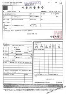 Certificate of registration (자동차등록증) - dowód rejestracyjny - Australia