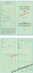 Część - A - Certificate of registration, Certificat d'immatriculation, Carta di circolazione