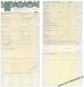 Dowód rejestracyjny - Część 2 - (Certificate of registration, Certificat d'immatriculation, Carta di circola)