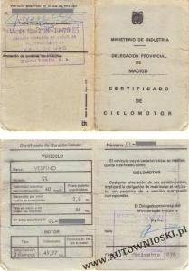 Dowód rejestracyjny (Certificate of registration, Certificat d'immatriculation, Carta di circola)