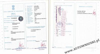 Dowód rejestracyjny (Certificate of registration, Certificat d'immatriculation, Carta di circola)