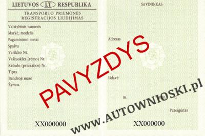 Dowód rejestracyjny (Certificate of registration, Certificat d'immatriculation, Carta di circola)