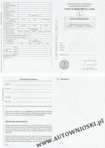 Dowód rejestracyjny (Certificate of registration, Certificat d'immatriculation, Carta di circola)