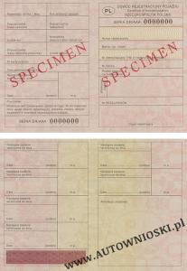 Dowód rejestracyjny (Certificate of registration, Certificat d'immatriculation, Carta di circola)