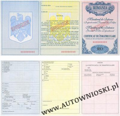 Dowód rejestracyjny (Certificate of registration, Certificat d'immatriculation, Carta di circola)