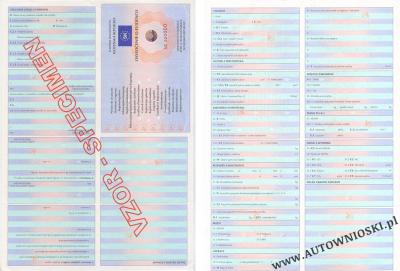 Dowód rejestracyjny (Certificate of registration, Certificat d'immatriculation, Carta di circola)