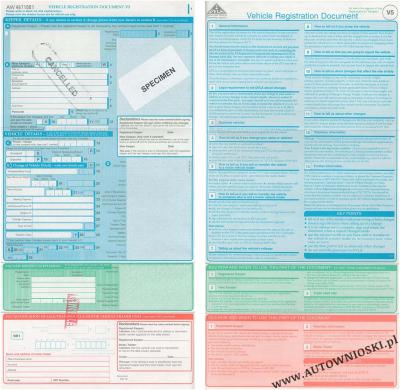 Dowód rejestracyjny (Certificate of registration, Certificat d'immatriculation, Carta di circola)