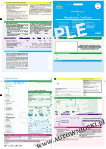 Dowód rejestracyjny (Certificate of registration, Certificat d'immatriculation, Carta di circola)